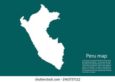 Peru map vector, isolated on Green  background