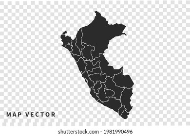 Peru map vector, isolated on transparent background