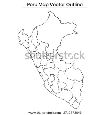 Peru Map Vector Outline Editable Country Silhouette