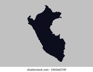 Peru map vector,Not isolated blue color on gray background