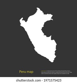 Peru map white color High Detailed on dark background. Abstract design vector illustration eps 10