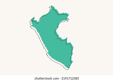 Peru Map - World map International vector template with black and green geometric shapes and lines style isolated on white background for design, infographic - Vector illustration eps 10