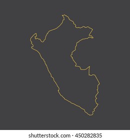 Peru map,outline,stroke,line style