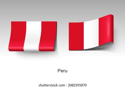 Das Peru-Gütesiegel für die Markenbekleidung. Illustrationsflagge des Peru-Landes in Lateinamerika. Konzept-Vektorgrafik des Fabric-Label-Tags.