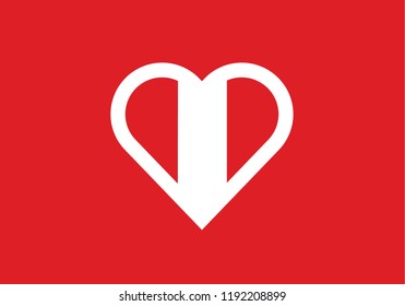 Peru national flag heart shape love country emblem state symbol