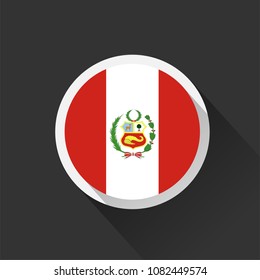 Peru national flag on dark background. Vector illustration.