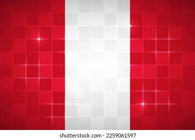 Peru National Flag Rectangle 3:2 Official Ratio Chessboard Digital Neon Grid Square Brick Design Backdrop Background