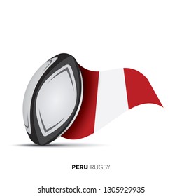 Peru national flag rugby ball.