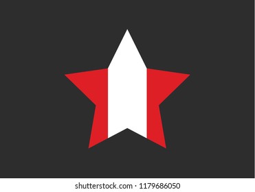 Peru national flag star shape country symbol