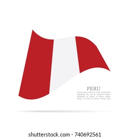 Peru national flag waving vector icon