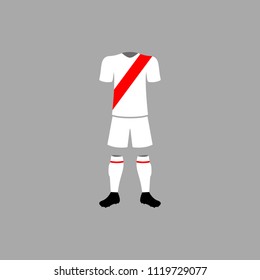 Peru national football form illustration. Detailed national soccer form illustrations. Premium quality graphic design icon. One of the collection icon for websites, web design on grey background