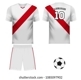 Peru national soccer team shirt in generic country colors for fan apparel