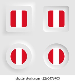 Peru neumorphic graphic and label set. Element of impact for the use you want to make of it.