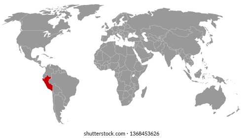 Peru on world map