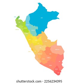 Peru political map of administrative divisions