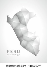 Peru polygonal vector grey map