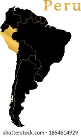 Peru realistic map vector graphics