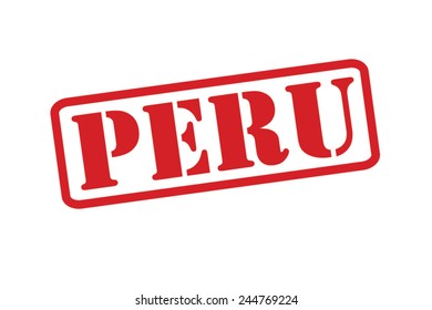 PERU Red Rubber Stamp vector over a white background.