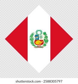 Peru rhombus flag. Vector illustration.