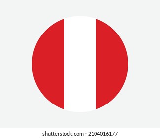 Peru Round Country Flag. Peruvian Circle National Flag. Republic of Peru Circular Shape Button Banner. EPS Vector Illustration. svg