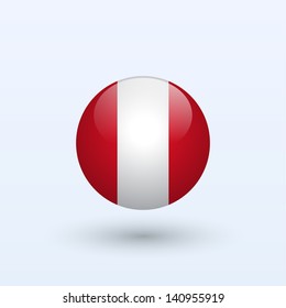Peru round flag. Vector illustration.