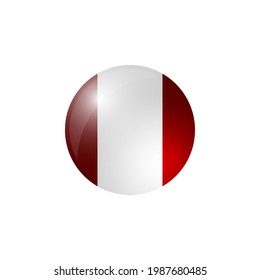 Peru round flag. Vector illustration.