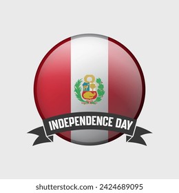 Peru Round Independence Day Badge