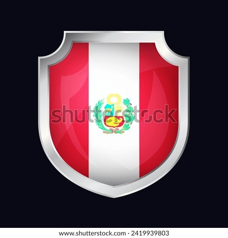 Peru Silver Shield Flag Icon
