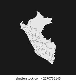peru soft white map with black detail and background
