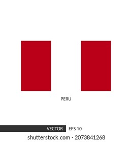 La bandera cuadrada del Perú sobre fondo blanco y especificar es el vector eps10.