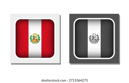 Ícone de Bandeira Arredondada Quadrada do Peru