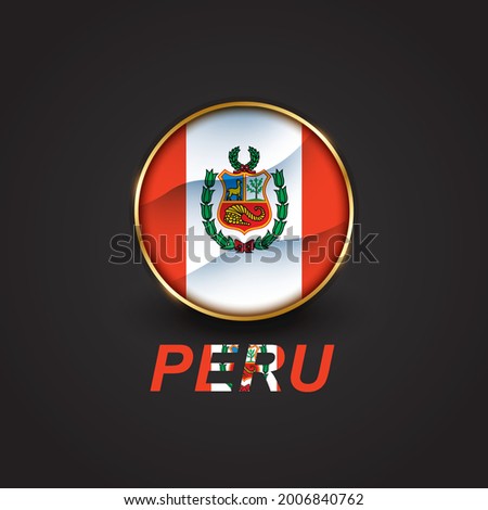Peru text effect style - Editable text effect vector illustration. Peru 3d Flag - Copa America 2021 Finalists