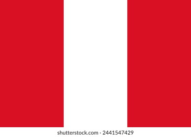 Peru Vektor-Flagge in offiziellen Farben und 3:2 Seitenverhältnis.