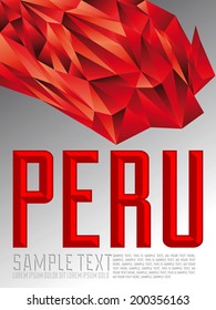 Peru - Vector geometric background - modern flag concept - Peruvian colors