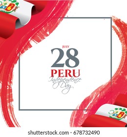 PERÚ.ilustración vectorial. Programación para la fiesta nacional del Día de la Independencia del Perú el 28 de julio. Bandera del Perú y elementos de diseño para decorar carteles y carteles publicitarios