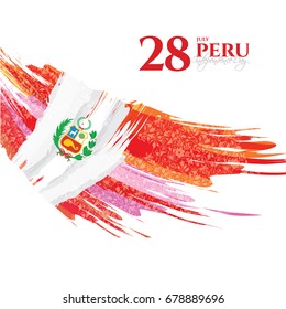 Peru. vector illustration. Design schedule for the national holiday of Peru Independence Day on July 28. Flag of Peru and design elements for decoration of posters and advertising posters.