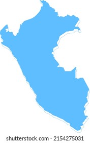 Peru vector map.Hand drawn minimalism style.