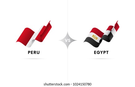 Peru versus Egypt. Football. Vector illustration.