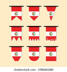 Peru vertical banners isolated on Beige. Flat style vector illustration.