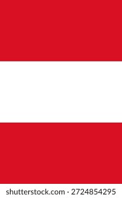 Peru vertikale Flagge in offiziellen Farben, Abmessungen und Seitenverhältnis. Vektorfahne, die Nationalstolz, Identität, Erbe, Patriotismus und Autorität symbolisiert