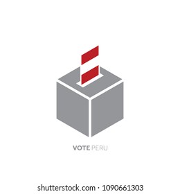 Peru voting concept. National flag and ballot box.