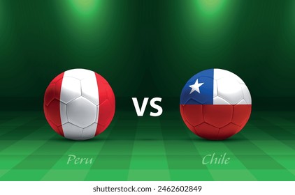 Peru vs Chile soccer scoreboard broadcast template America tournament 2024