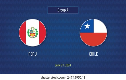 Peru vs Chile soccer scoreboard broadcast template America tournament 2024