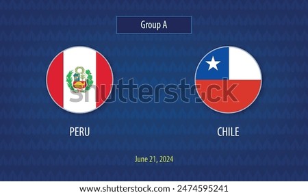 Peru vs Chile soccer scoreboard broadcast template America tournament 2024