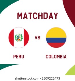 Partido de fútbol Perú vs Colombia. Partido de clasificación para el Campeonato Mundial de Fútbol. 