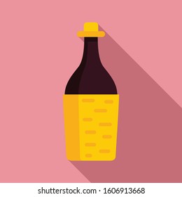 Peru wine bottle icon. Flat illustration of Peru wine bottle vector icon for web design
