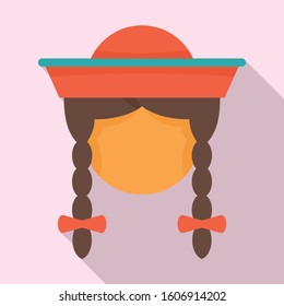 Peru woman icon. Flat illustration of Peru woman vector icon for web design