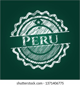 Peru written on a blackboard