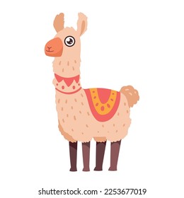 perubian llama standing animal character