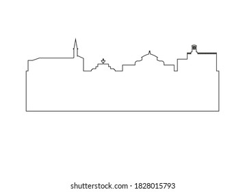 Perugia city skyline in italy